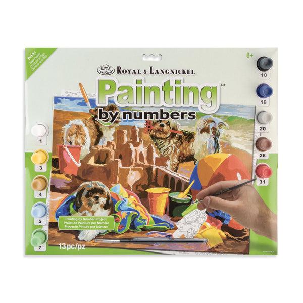 royal and langnickel PJL51 | Painting by numbers™ 13pc 11.25" x 15.375" Beach Puppies Painting Project