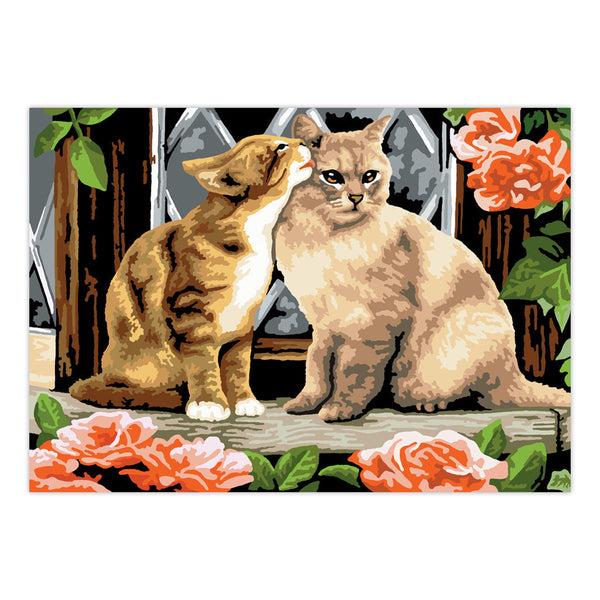 Royal And Langnickel PJL7 | Painting By Numbers™ 13pc 11.25" X 15.375" Kissing Kittens Painting Project