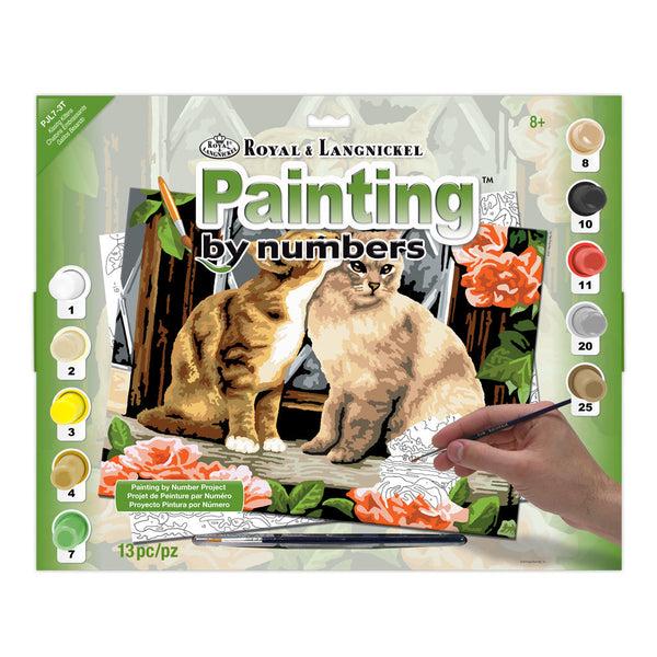 royal and langnickel PJL7 | Painting by numbers™ 13pc 11.25" x 15.375" Kissing Kittens Painting Project
