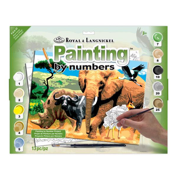 royal and langnickel PJL9 | Painting by numbers™ 13pc 11.25" x 15.375" African Animals Painting Project