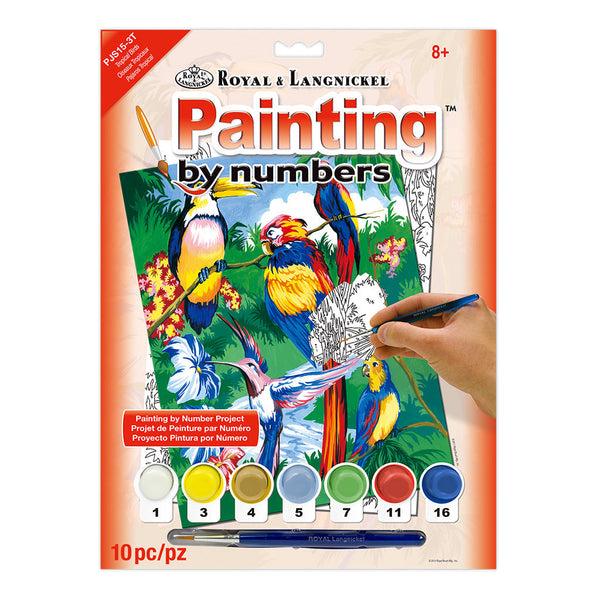 royal and langnickel PJS15 | Painting by numbers™ 10pc 8.75" x 11.375" Tropical Birds Painting Project