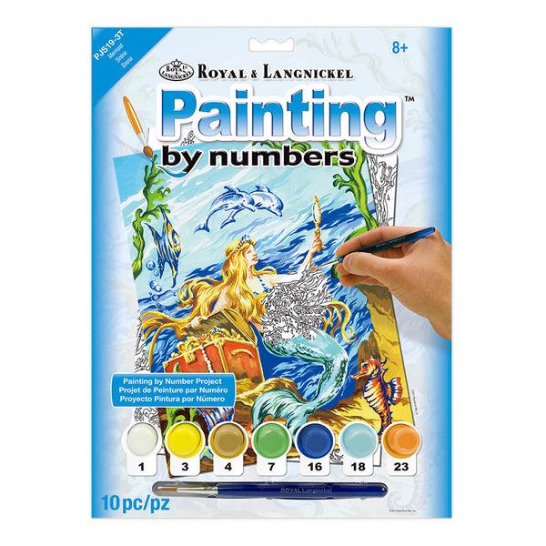 royal and langnickel PJS19 | Painting by numbers™ 10pc 8.75" x 11.375" Mermaid Painting Project