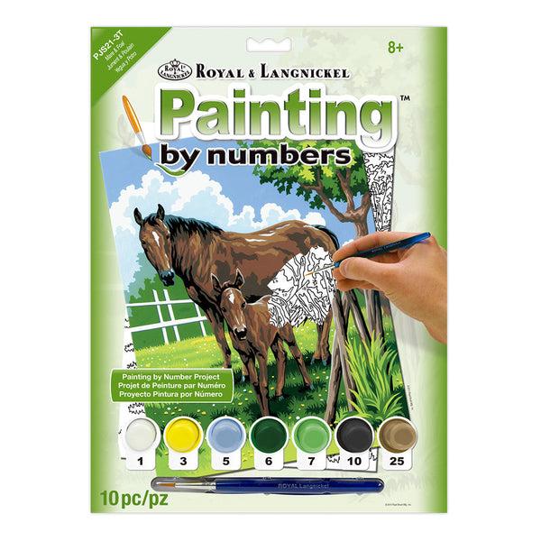 royal and langnickel PJS21 | Painting by numbers™ 10pc 8.75" x 11.375" Mare & Foal Painting Project