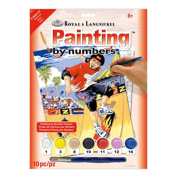 royal and langnickel PJS22 | Painting by numbers™ 10pc 8.75" x 11.375" Skateboarder Painting Project