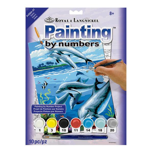 royal and langnickel PJS24 | Painting by numbers™ 10pc 8.75" x 11.375" Dolphins Painting Project