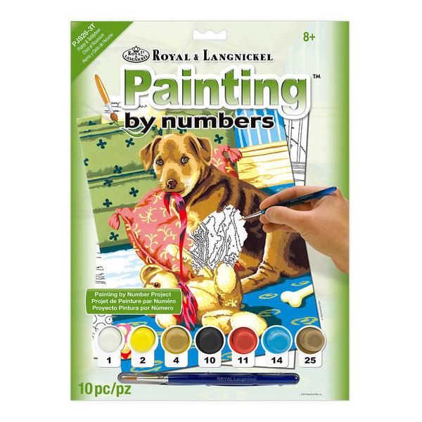 Royal And Langnickel PJS26 | Painting By Numbers™ 10pc 8.75" X 11.375" Puppy & Teddy Bear Painting Project