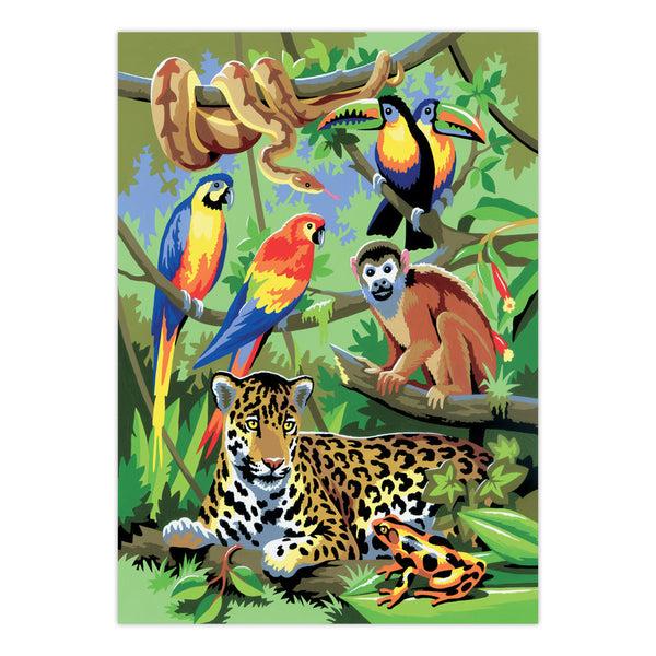 Royal And Langnickel PJS28 | Painting By Numbers™ 10pc 8.75" X 11.375" Jungle Scene Painting Project