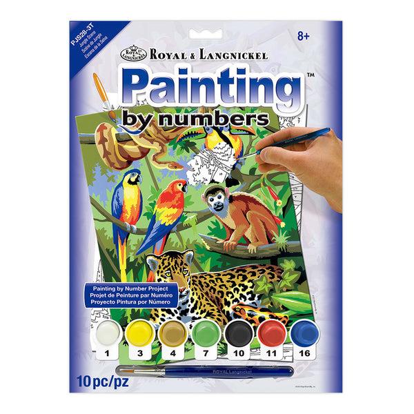royal and langnickel PJS28 | Painting by numbers™ 10pc 8.75" x 11.375" Jungle Scene Painting Project