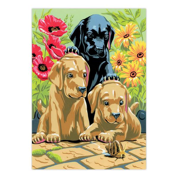 Royal And Langnickel PJS30 | Painting By Numbers™ 10pc 8.75" X 11.375" Labrador Puppies Painting Project