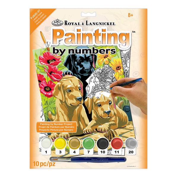 royal and langnickel PJS30 | Painting by numbers™ 10pc 8.75" x 11.375" Labrador Puppies Painting Project
