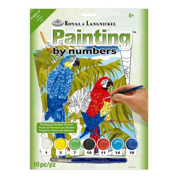 royal and langnickel PJS35 | Painting by numbers™ 10pc 8.75" x 11.375" Parrots Painting Project