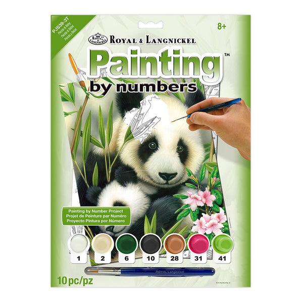 royal and langnickel PJS39 | Painting by numbers™ 10pc 8.75" x 11.375" Panda & Baby Painting Project