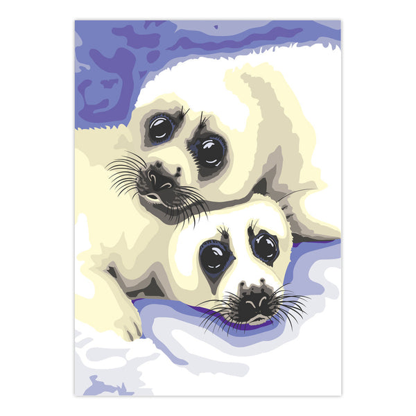 Royal And Langnickel PJS40 | Painting By Numbers™ 10pc 8.75" X 11.375" Seal & Pup Painting Project