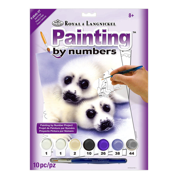 royal and langnickel PJS40 | Painting by numbers™ 10pc 8.75" x 11.375" Seal & Pup Painting Project