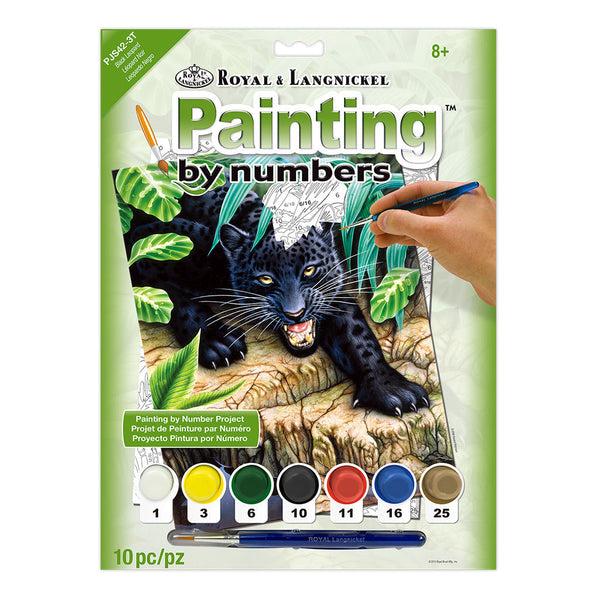 royal and langnickel PJS42 | Painting by numbers™ 10pc 8.75" x 11.375" Black Leopard Painting Project