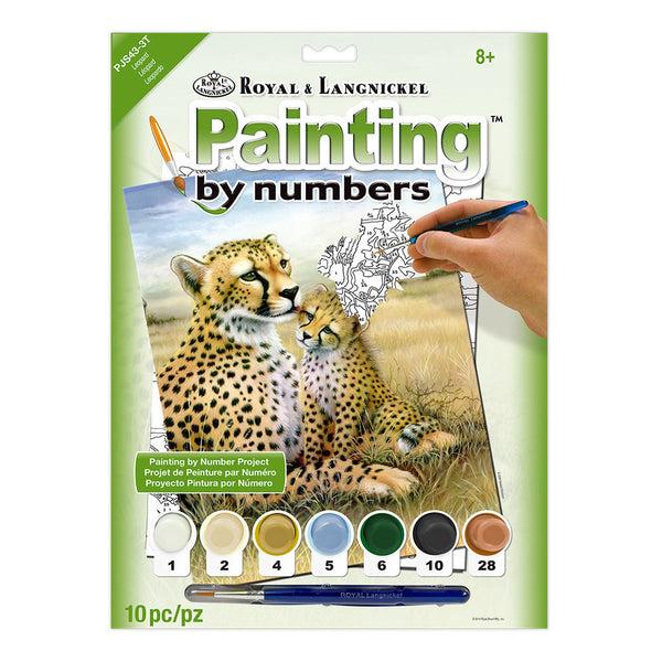 royal and langnickel PJS43 | Painting by numbers™ 10pc 8.75" x 11.375" Leopard Painting Project