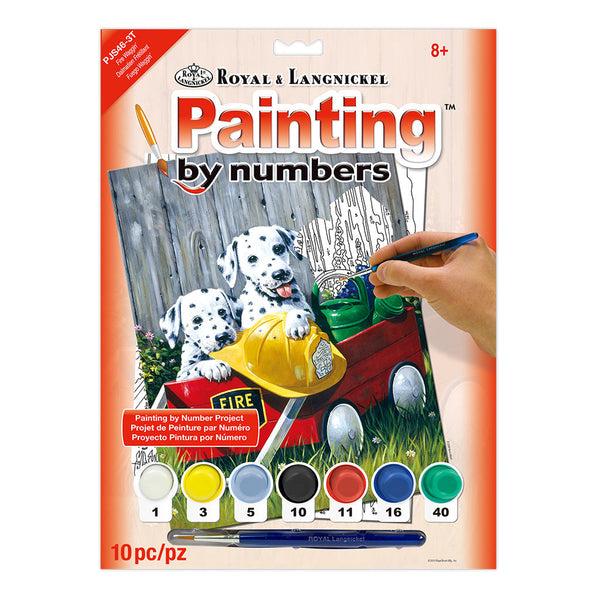 royal and langnickel PJS46 | Painting by numbers™ 10pc 8.75" x 11.375" Fire Waggin' Painting Project