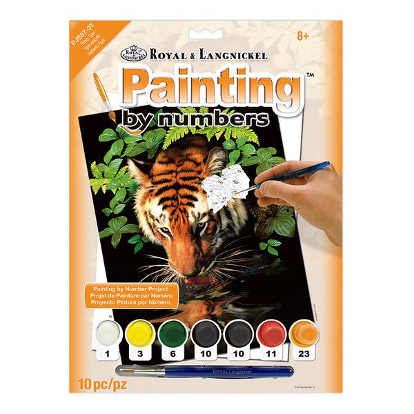 royal and langnickel PJS57 | Painting by numbers™ 10pc 8.75" x 11.375" Thirsty Tiger Painting Project
