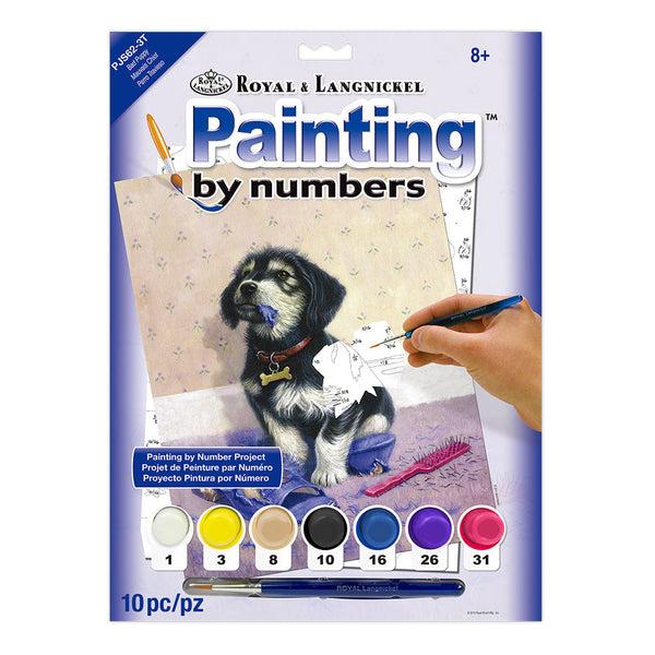 royal and langnickel PJS62 | Painting by numbers™ 10pc 8.75" x 11.375" Bad Puppy Painting Project