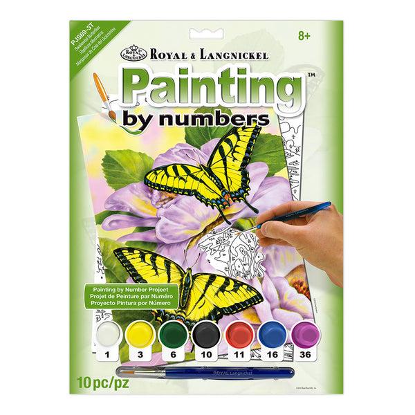 royal and langnickel PJS69 | Painting by numbers™ 10pc 8.75" x 11.375" Swallowtail Butterflies Painting Project