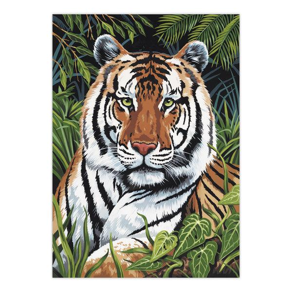 Royal And Langnickel PJS75 | Painting By Numbers™ 10pc 8.75" X 11.375" Tiger In Hiding Painting Project