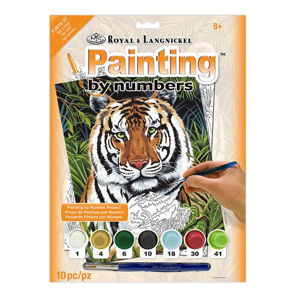 royal and langnickel PJS75 | Painting by numbers™ 10pc 8.75" x 11.375" Tiger in Hiding Painting Project