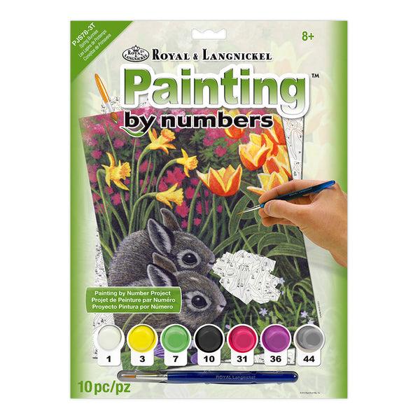royal and langnickel PJS78 | Painting by numbers™ 10pc 8.75" x 11.375" Spring Bunnies Painting Project