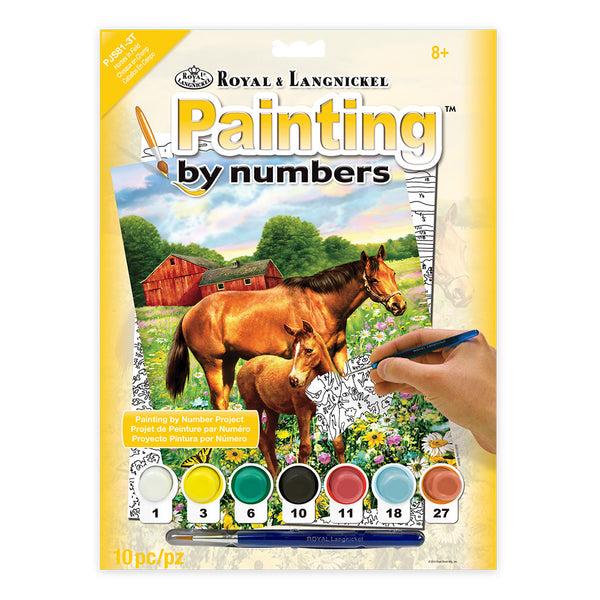 royal and langnickel PJS81 | Painting by numbers™ 10pc 8.75" x 11.375" Horse in Field Painting Project