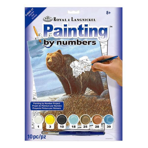 royal and langnickel PJS82 | Painting by numbers™ 10pc 8.75" x 11.375" Grizzly Bear Painting Project