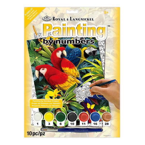 royal and langnickel PJS83 | Painting by numbers™ 10pc 8.75" x 11.375" Majestic Macaws Painting Project