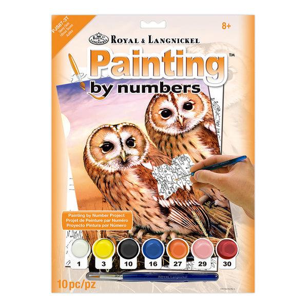 royal and langnickel PJS87 | Painting by numbers™ 10pc 8.75" x 11.375" Tawny Owls Painting Project