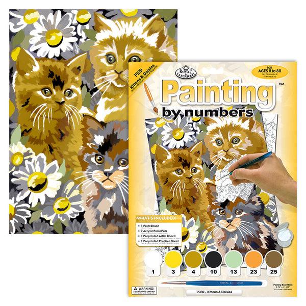 royal and langnickel PJS9 | Painting by numbers™ 10pc 8.75" x 11.375" Kittens & Daisies Painting Project