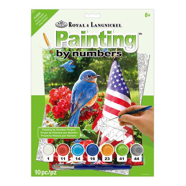 royal and langnickel PJS90 | Painting by numbers™ 10pc 8.75" x 11.375" Patriotic Bluebird Painting Project