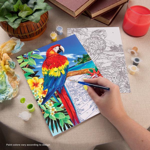 Royal And Langnickel PJS92 | Painting By Numbers™ 10pc 8.75" X 11.375" Red Scarlet Macaw Painting Project
