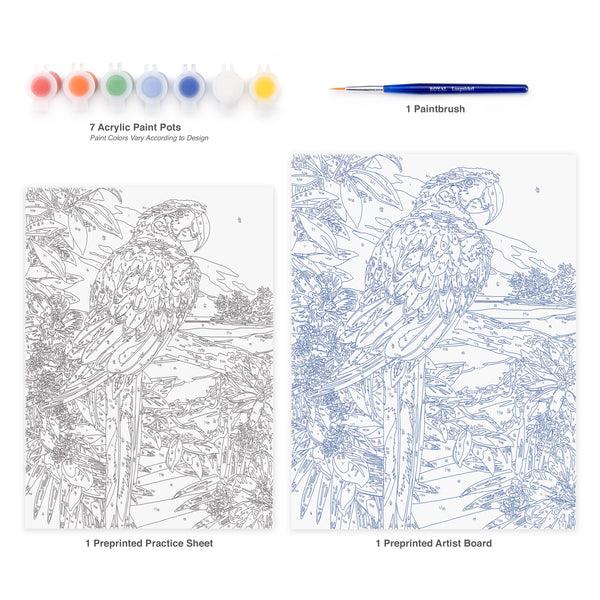 Royal And Langnickel PJS92 | Painting By Numbers™ 10pc 8.75" X 11.375" Red Scarlet Macaw Painting Project