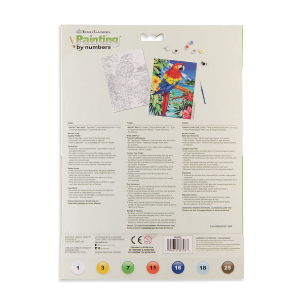 Royal And Langnickel PJS92 | Painting By Numbers™ 10pc 8.75" X 11.375" Red Scarlet Macaw Painting Project