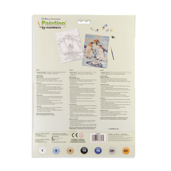 Royal And Langnickel PJS93 | Painting By Numbers™ 10pc 8.75" X 11.375" Red Penguin Family Painting Project