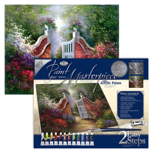 royal and langnickel POM-SET12 | Paint your own Masterpiece™ 17pc 11" x 14" Garden Gate Acrylic Painting Project