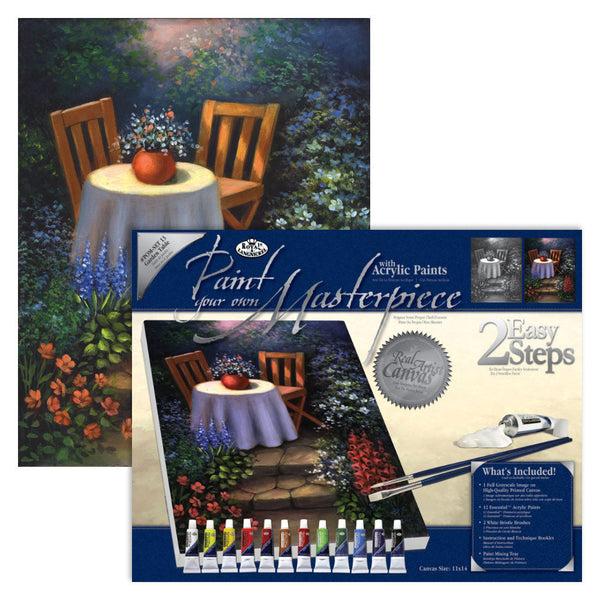 royal and langnickel POM-SET13 | Paint your own Masterpiece™ 17pc 11" x 14" Garden Table Acrylic Painting Project