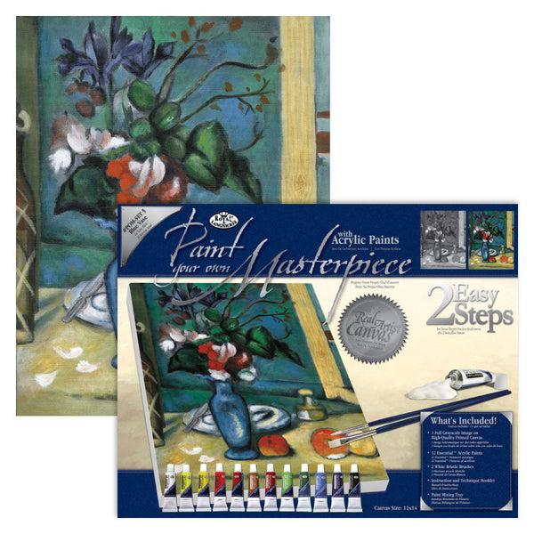 royal and langnickel POM-SET5 | Paint your own Masterpiece™ 17pc 11" x 14" Blue Vase Acrylic Painting Project