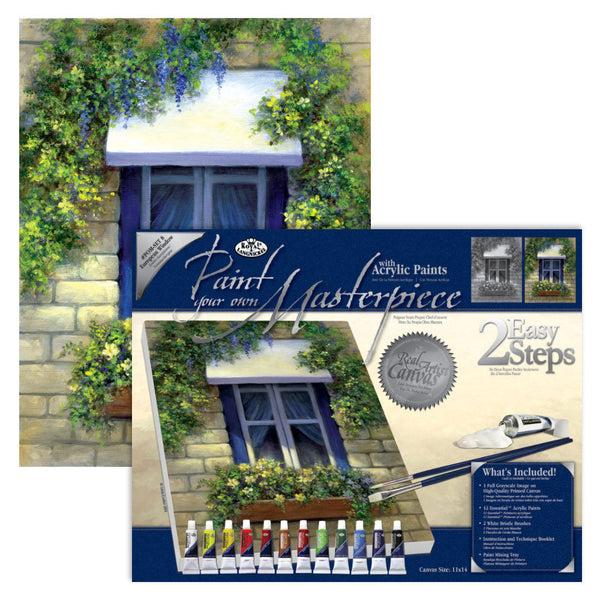 royal and langnickel POM-SET8 | Paint your own Masterpiece™ 17pc 11" x 14" European Window Acrylic Painting Project