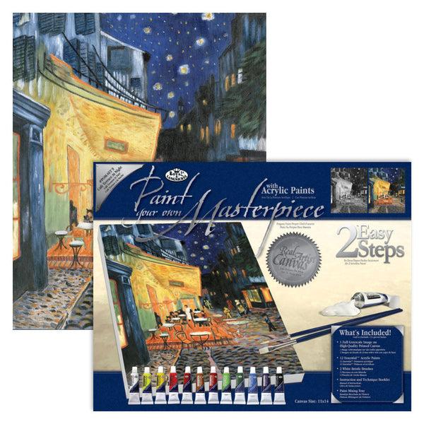 royal and langnickel POM-SET9 | Paint your own Masterpiece™ 11" x 14" Café Terrace at Night Acrylic Painting Project
