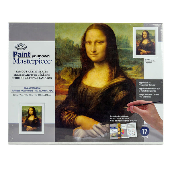 royal and langnickel POMA1 | Paint your own Masterpiece™ 17pc 14" x 11" Mona Lisa by Leonardo da Vinci Canvas Project