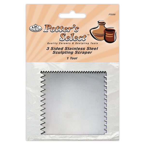 royal and langnickel PS06 | Potter's Select™ 3-Sided Stainless Steel Sculpting Scraper