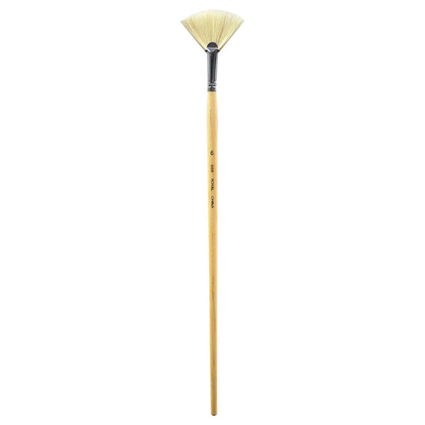 Royal And Langnickel R888 Series | Royal Economy Long Handle White Bristle Fan Brush