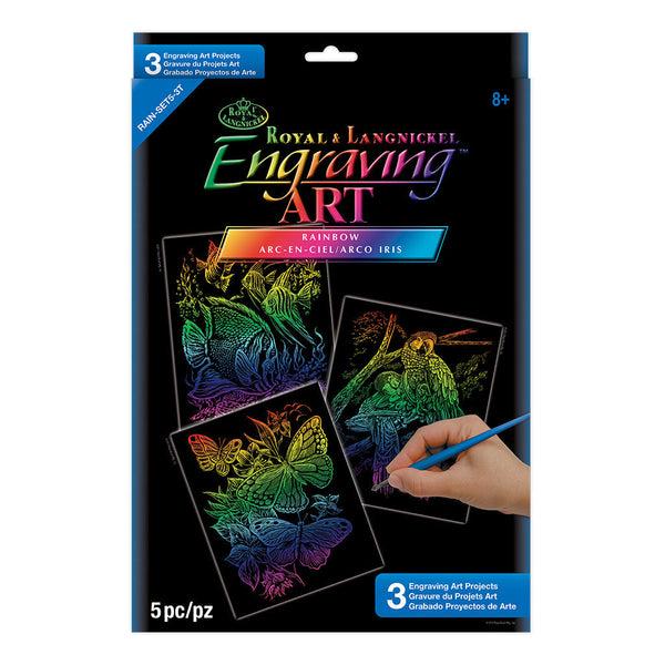 royal and langnickel RAIN-SET5 | Engraving Art™ 5pc 3-Project Rainbow Foil Set