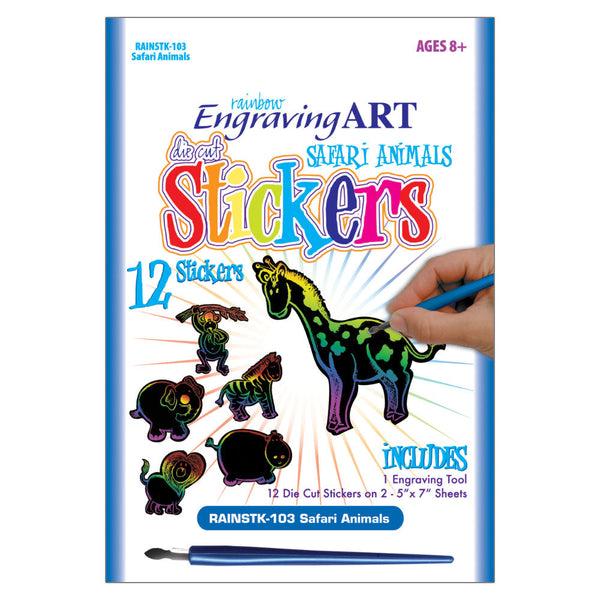 royal and langnickel RAINSTK-103 | Engraving Art™ Safari Animals Stickers