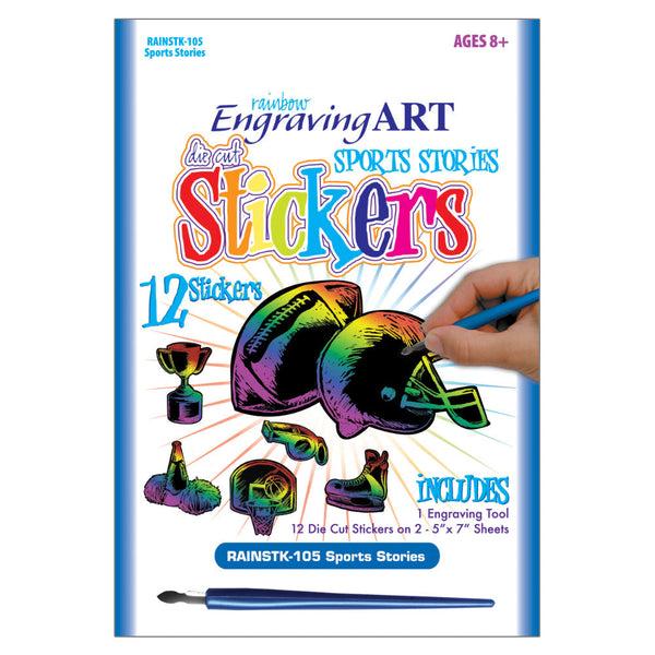 royal and langnickel RAINSTK-105 | Engraving Art™ Sports Stories Stickers