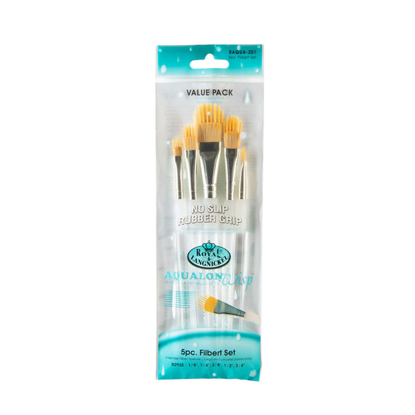 royal and langnickel RAQUA-201 | Aqualon Wisp™ 5pc Filbert Brush Set