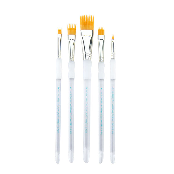 Royal And Langnickel RAQUA-202 | Aqualon Wisp™ 5pc Flat Brush Set